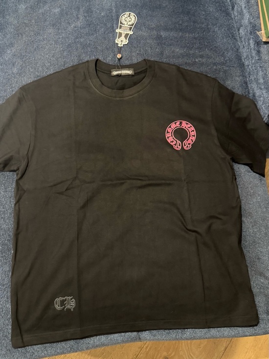 Other - Black Mens Graphic T-Shirt with Pink Logo